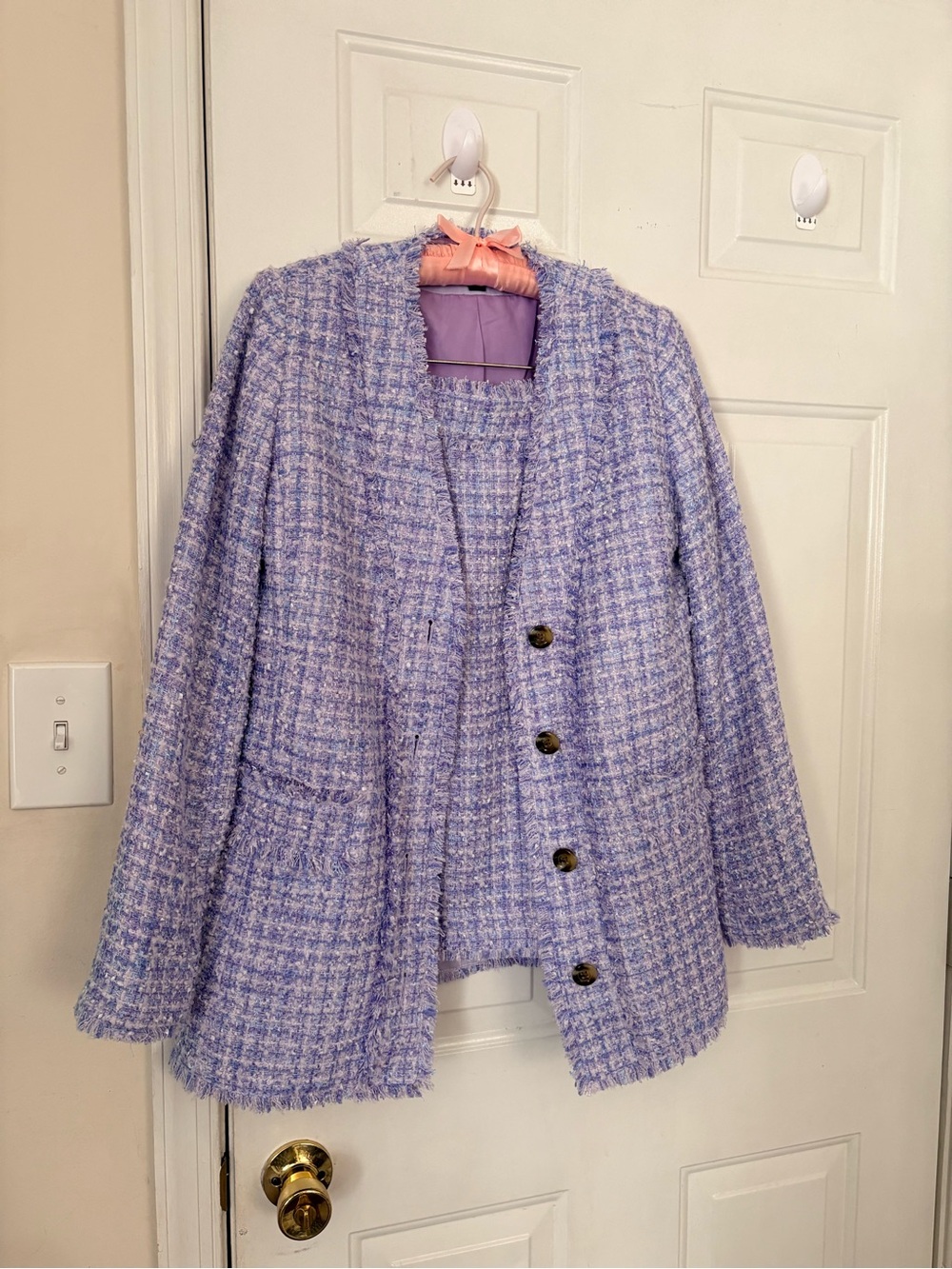 Ann Taylor Purple Tweed Skirt Suit Size XS/S - Picture 15 of 15